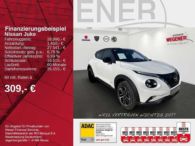 Nissan JUKE 1.6 HYBRID 143 PS 4AMT N-CONNECTA  Lenkrad-/ Sitzheizung vorn Moderne Fahrs 1.6 HYBRID 143 PS 4AMT N-CONNECTA  Lenkrad-/ Sitzheizung vorn Moderne Fahrsicher